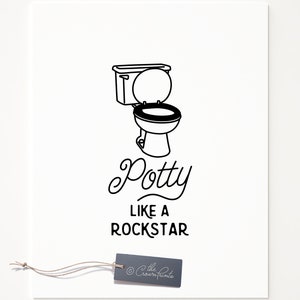 Potty like a rockstar, Funny bathroom art, PRINTABLE art, Bathroom decor, Funny wall art, Funny bathroom signs, Kids bathroom decor, Art imagem 8