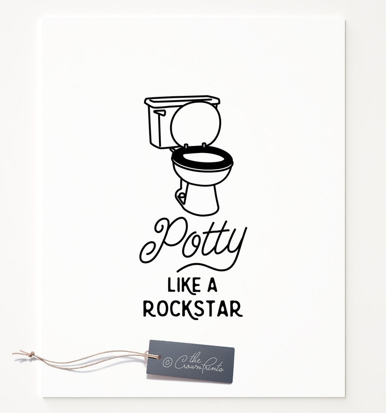 Potty like a rockstar, Funny bathroom art, PRINTABLE art, Bathroom decor, Funny wall art, Funny bathroom signs, Kids bathroom decor, Art imagem 8