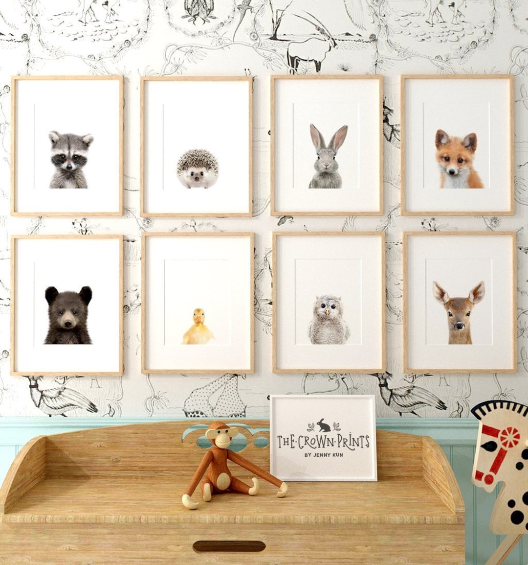 Nursery Wall Art, Baby Animal Prints, Woodland Nursery Theme, Woodland