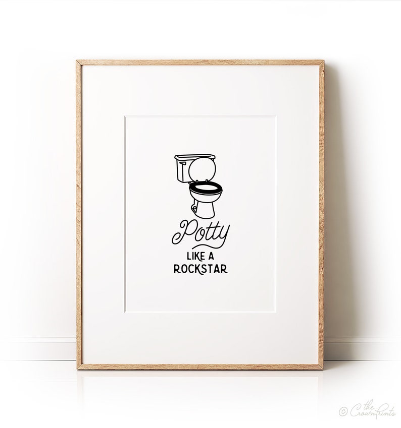 Potty like a rockstar, Funny bathroom art, PRINTABLE art, Bathroom decor, Funny wall art, Funny bathroom signs, Kids bathroom decor, Art imagem 7