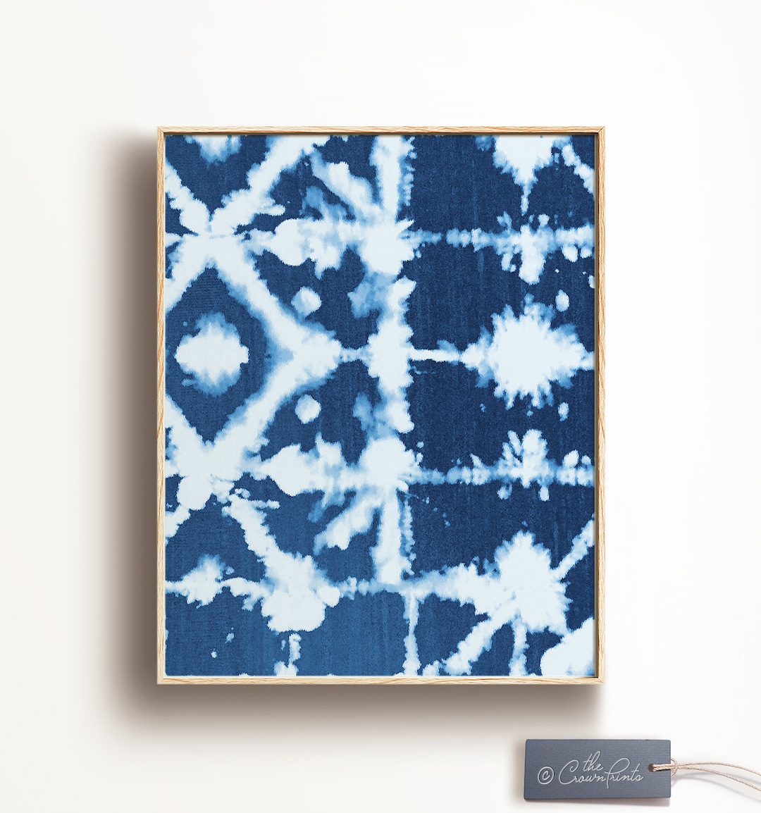 Shibori Wall Art No. 2, PRINTABLE ART, Blue Art Print, Tie Dye Print