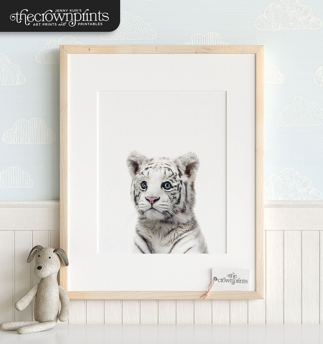 Wild Animal Prints, White Tiger PRINTABLE ART, Jungle Animals, Nursery ...