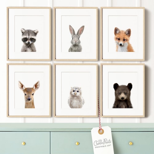 Woodland Nursery Prints PRINTABLE Art Woodland Animals - Etsy