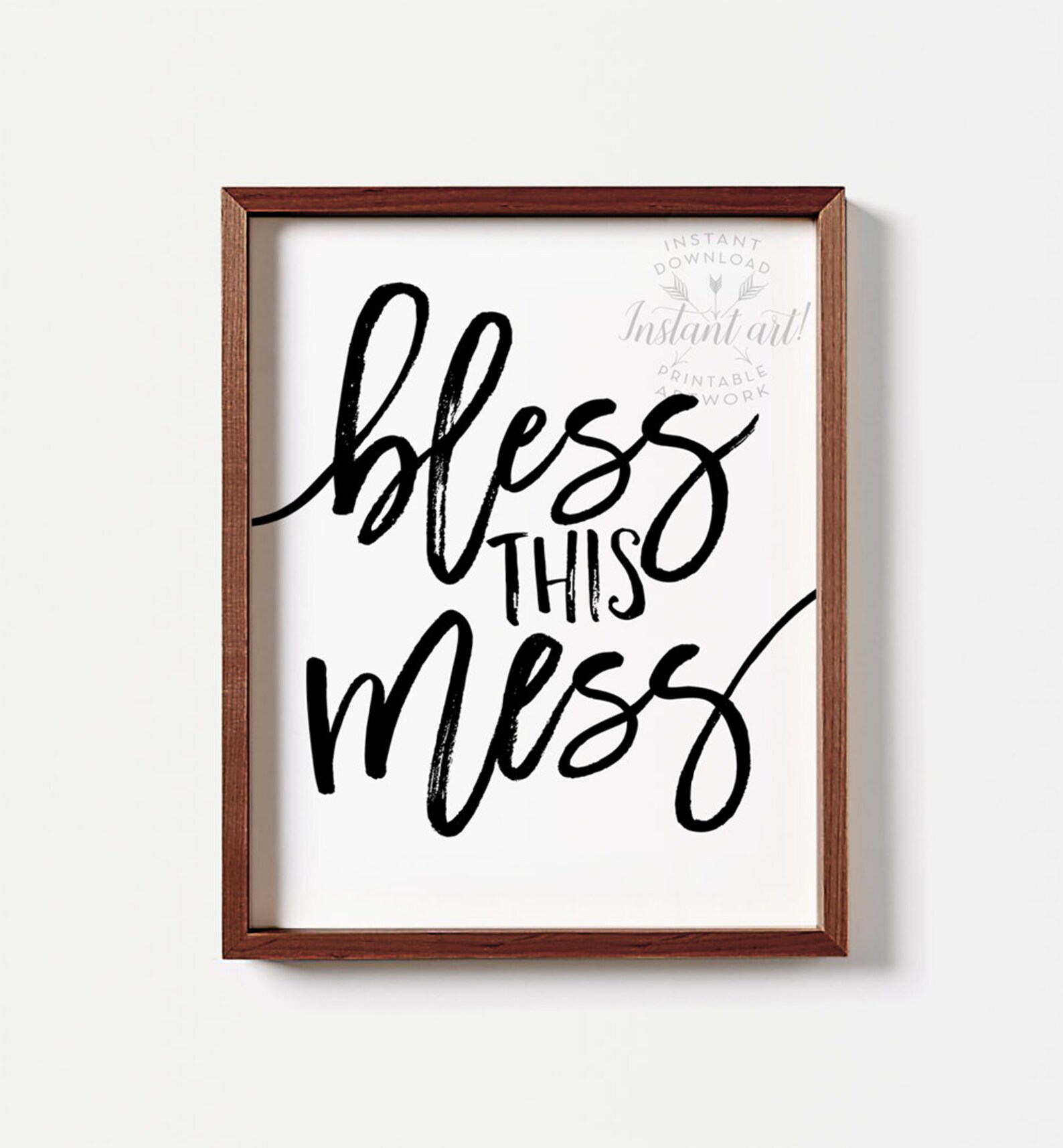 Bless this mess sign PRINTABLE art Inspirational quote Wall | Etsy