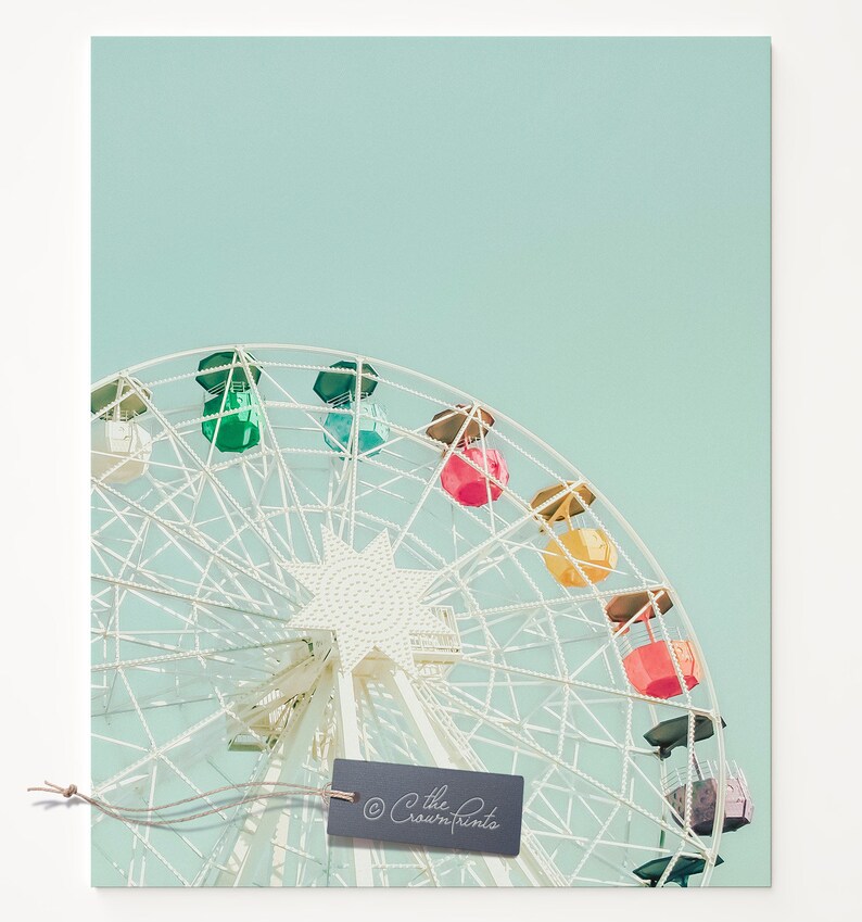 Ferris wheel PRINTABLE art, Nursery decor, Girls room wall art, Digital Download, Teen girl decor, Baby girl nursery, Pastel wall art, Boho image 3