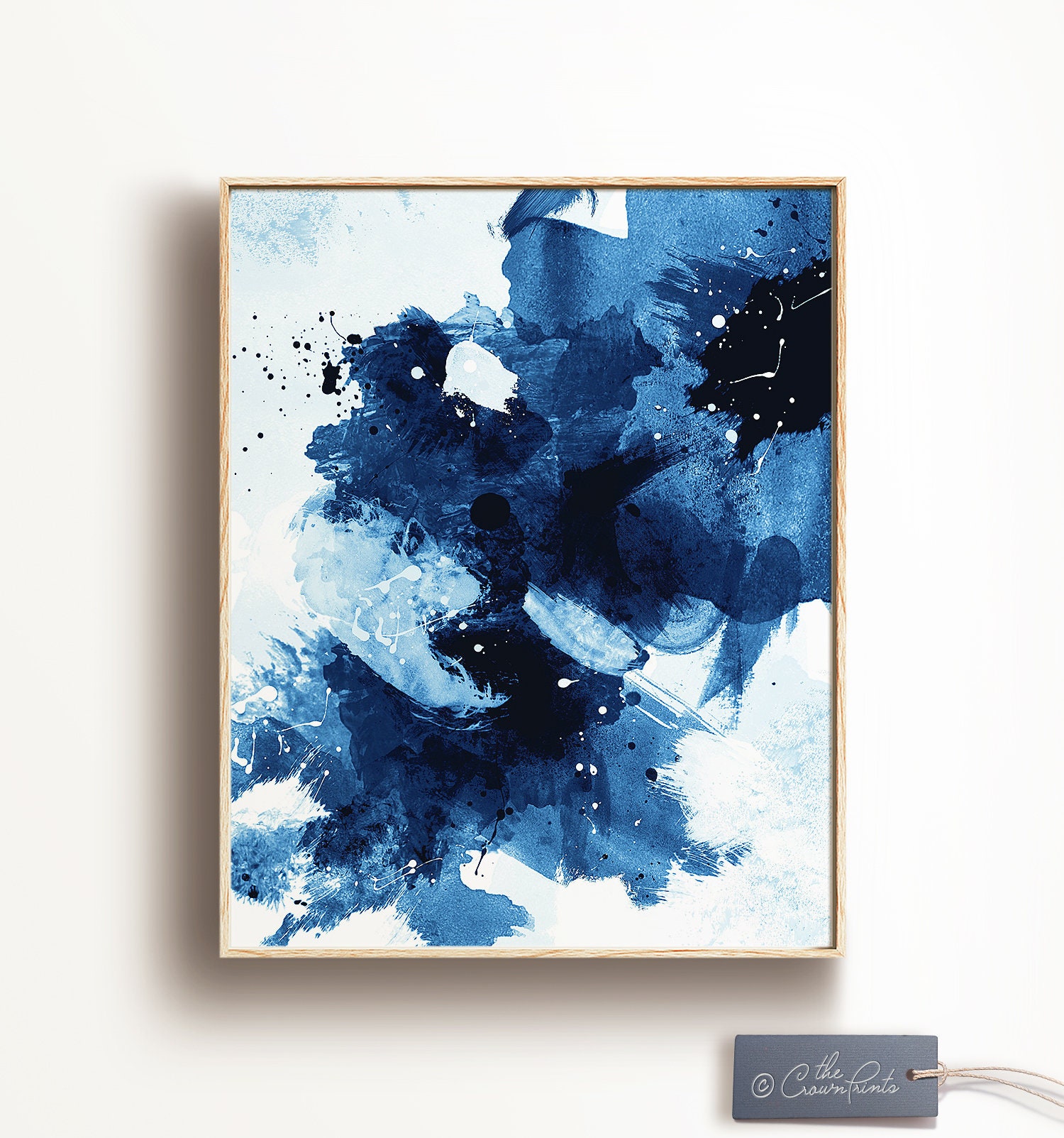Indigo Art No. 1 Abstract PRINTABLE ART Blue Brushstroke - Etsy