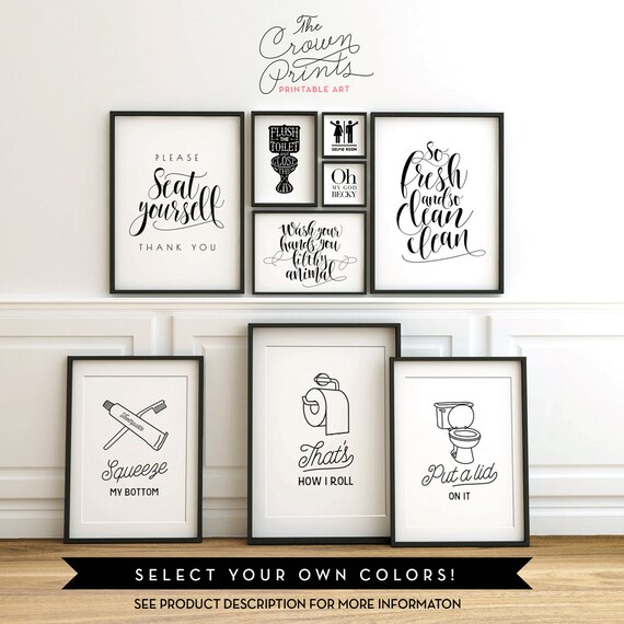 Funny bathroom outlet wall art