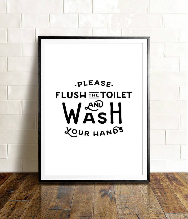 Flush indicator, Rest room wall artwork, PRINTABLE artwork, Flush bathroom indicator, Clean your arms signal, Young children toilet decor, Rest room prints, Lavatory artwork picture relating to Etsy Printable Wall Art known as Flush indicator, Lavatory wall artwork, PRINTABLE artwork, Flush lavatory indicator, Clean your palms indicator, Children toilet decor, Lavatory prints, Toilet artwork