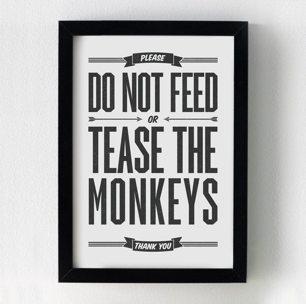 Kids Room Decor PRINTABLE ART Don't Feed or Tease the - Etsy