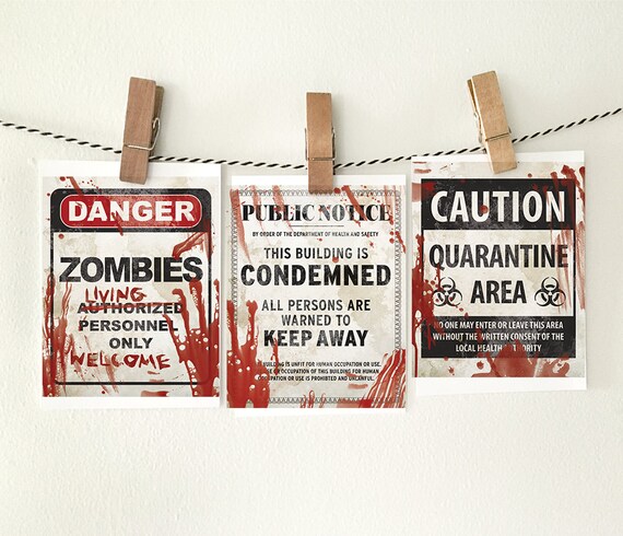 Halloween Decor Printables Set Of 3 Halloween Printables Etsy