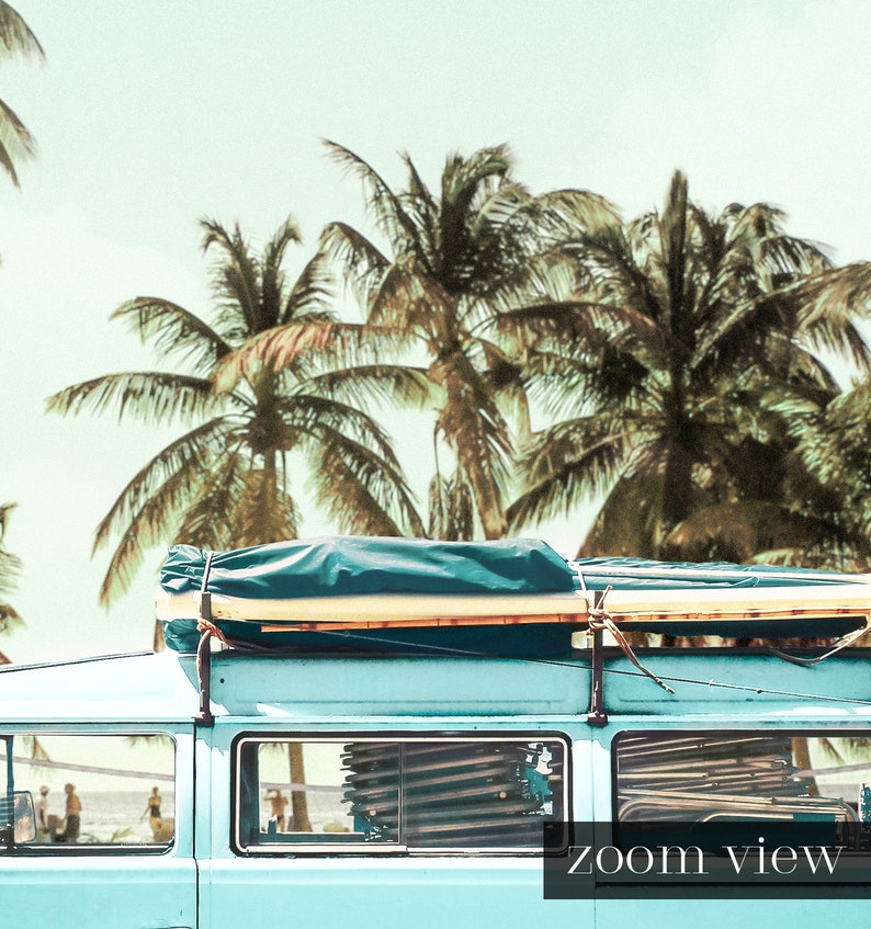 Vintage Car With Palm Trees From the Crown Prints, Digital Download