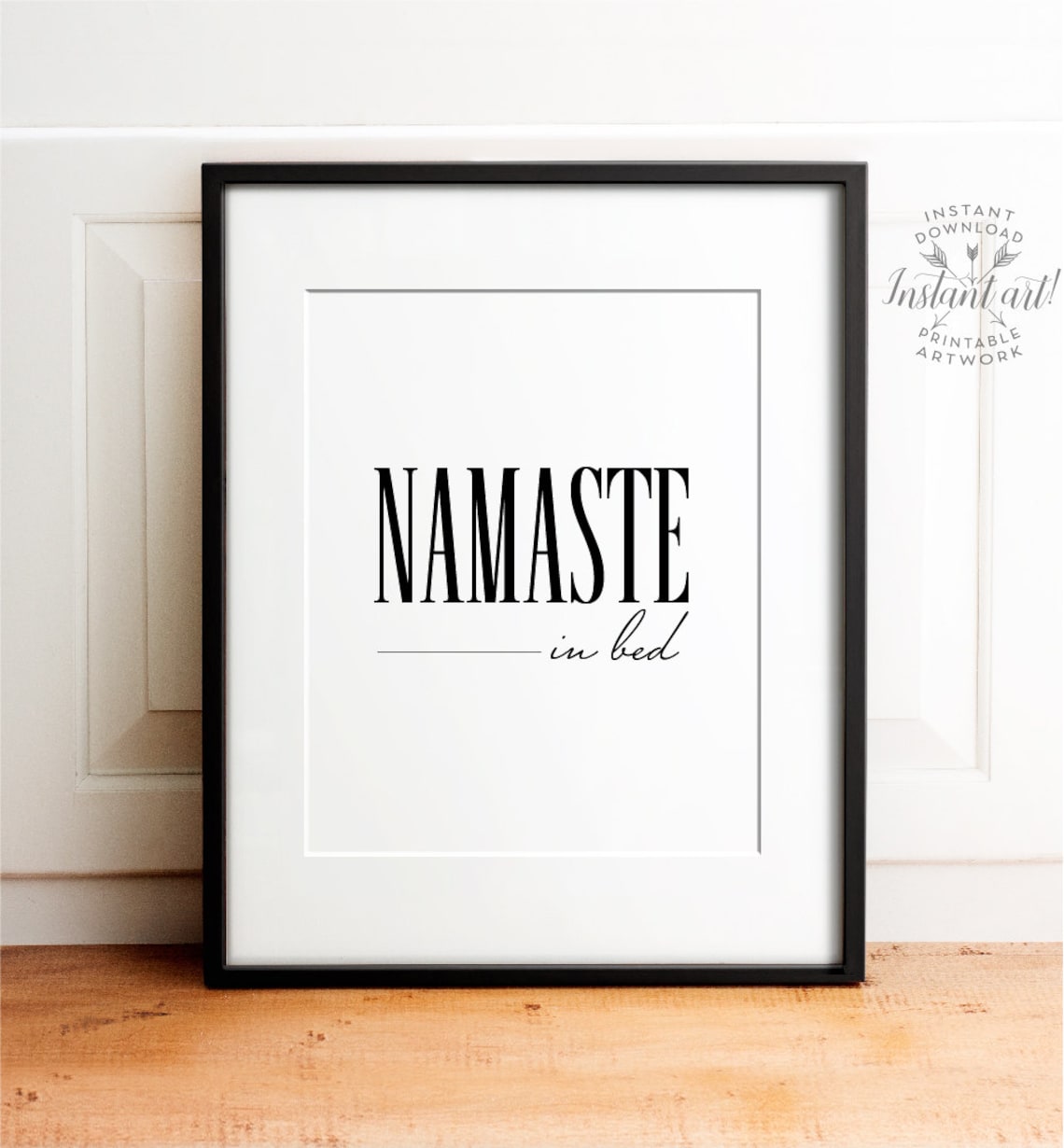 Namaste in Bed Bedroom Wall Decor PRINTABLE Art Funny Wall | Etsy