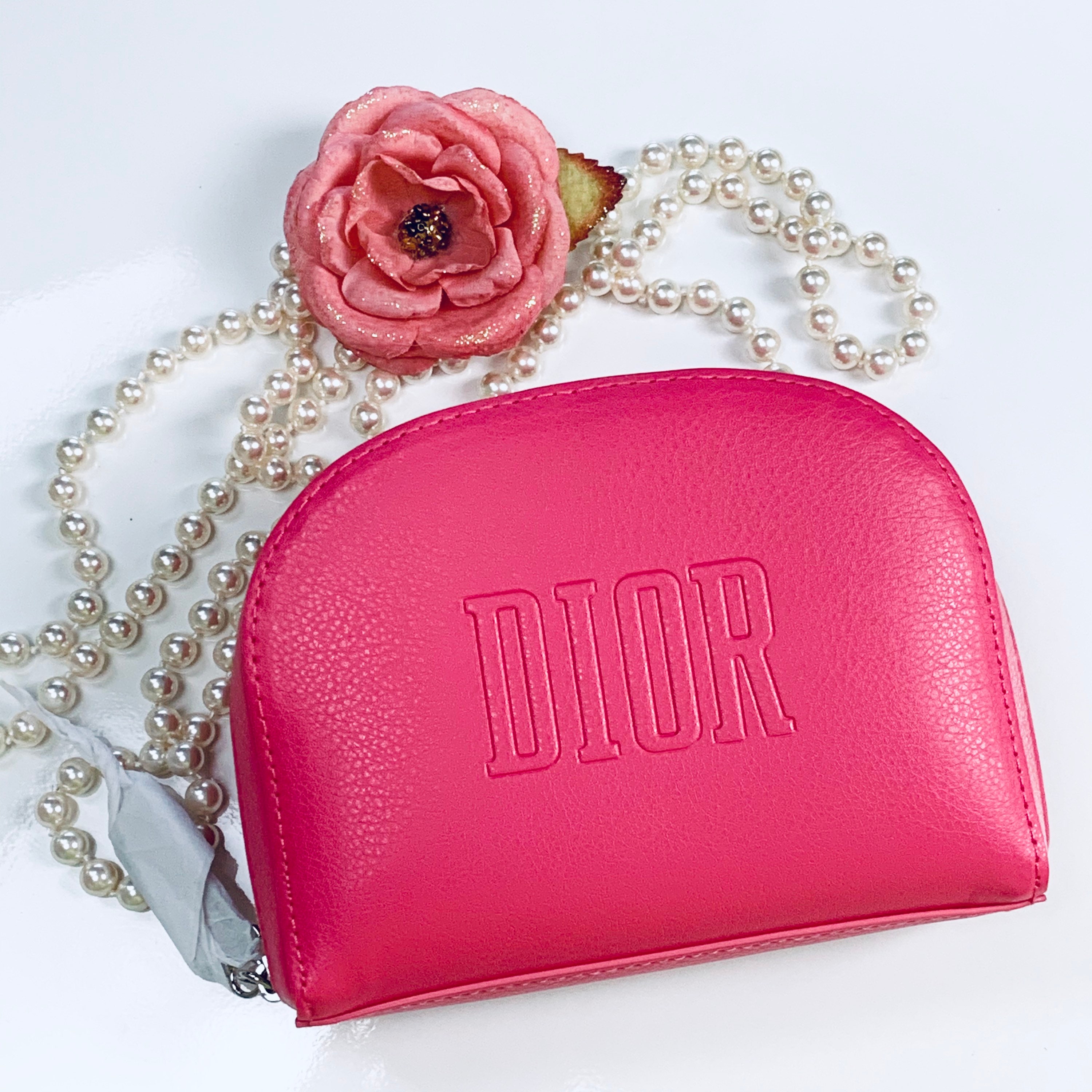 Christian Dior pink zipper makeup bag Etsy