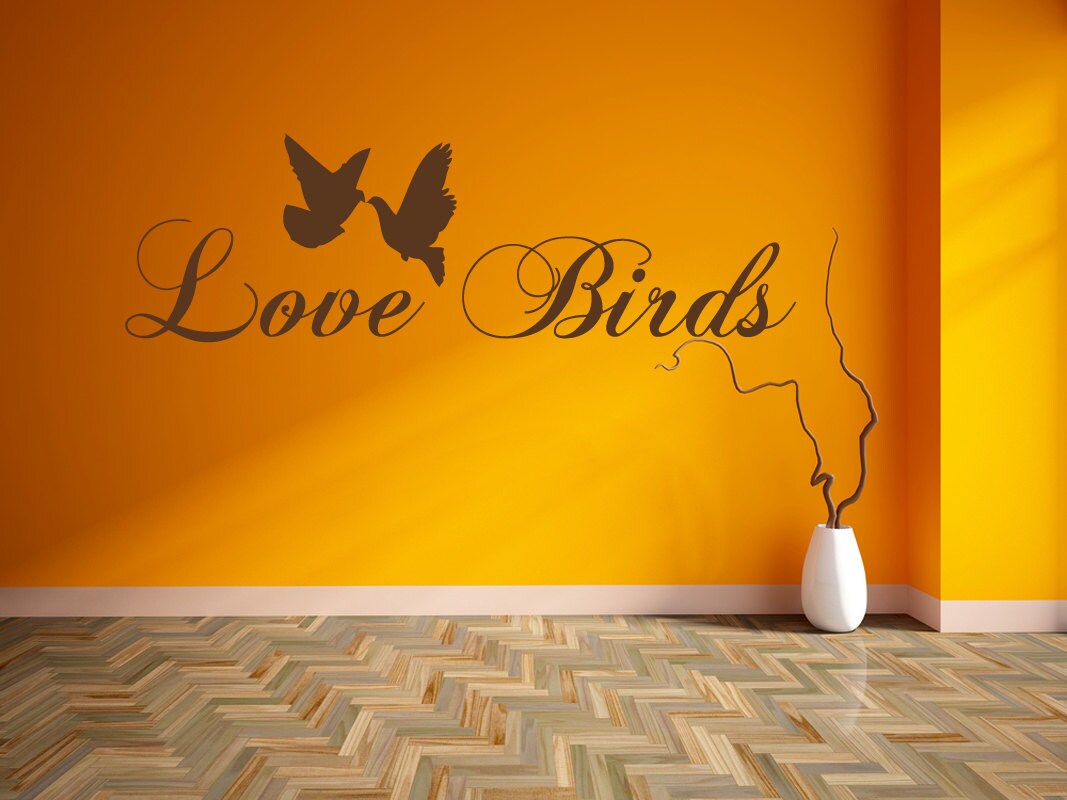 Love Birds Wall Decal Love Quotes Wall Vinyls Room Decor Etsy