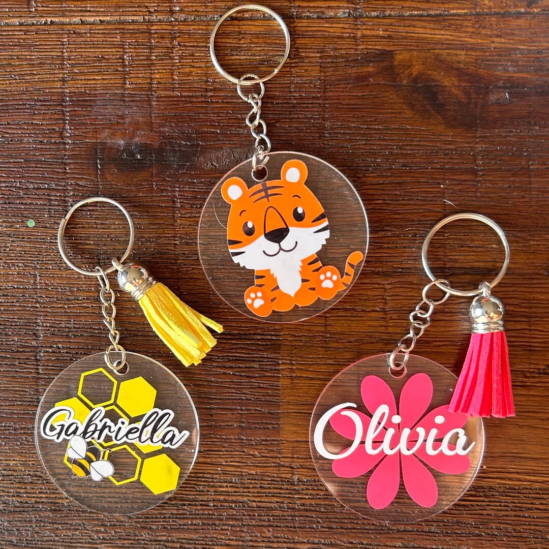 Kids Animal Name Keyrings | Personalised Keyrings for Kids | Jungle ...