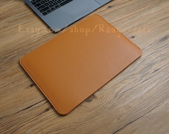 Name Monogram 14 Macbook Pro A2442 Laptop Sleeve 13inch for Macbook Air M2 13 Macbook Pro M2 Cover Macbook 13 Bag Cases PU Leather Brown