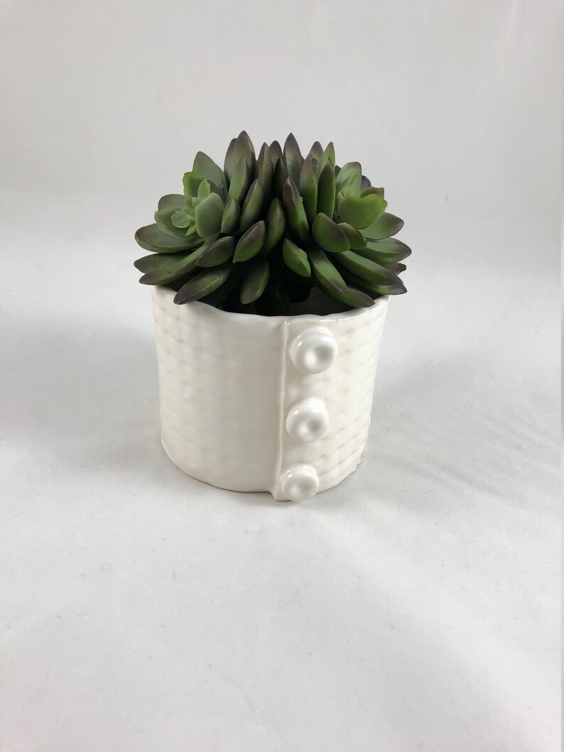Ceramic Succulent Planter Planter Pot Flower Vase Small Gift Small White Vase Ceramic Vase Hostess Gift Handmade Trinket Holder