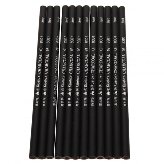 Sketching Charcoal Pencils: Hard, Medium, Soft - 12 Piece Set