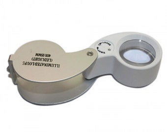 40X Jeweler's Loupe: 25mm Folding Magnifier with LED Light