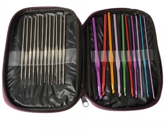 22pcs Stainless Steel Aluminum Alloy Crochet Hook Bearded Needle Set Multi-Color. Free Shipping in US!