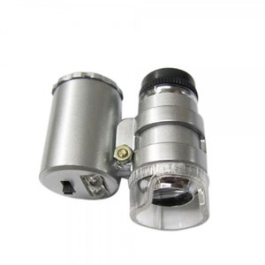 60X Portable Jeweler Microscope Magnifier Eye Loupe with UV LED Illumination....Free Shipping in US!