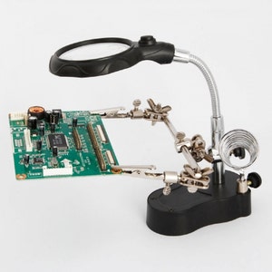 3.5X 12X LED Lights Clip Type Helping Hand Magnifier Desktop Magnifier Stand Magnifying Glass....Free Shipping to US from China!!