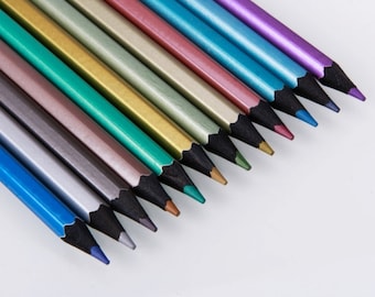 Metallic kleurpotloden: set van 12 inch