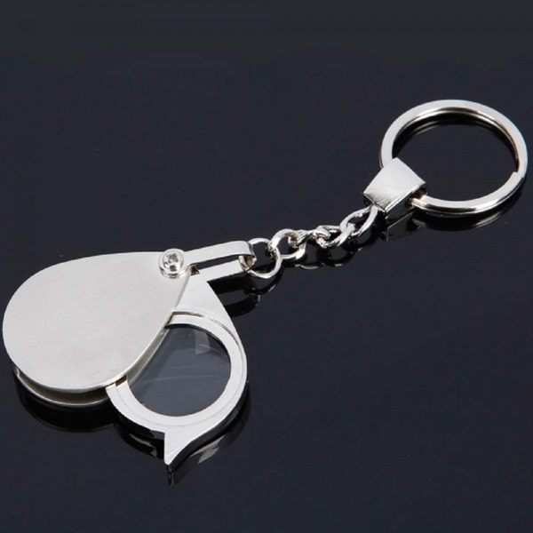 Portable 10x Magnifier Jewelry Identifying Type with stainless steel key chain....Free Shipping in US!