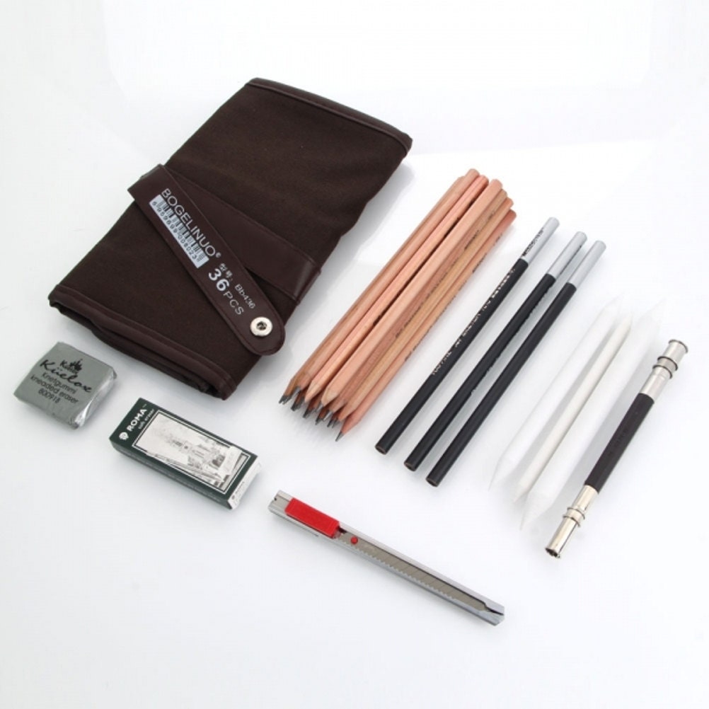 29PCS Sketch Pencils Charcoal Extender Eraser Paper Pen Cutter Etsy