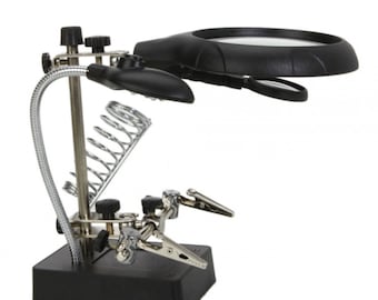 LED Lighted Desktop Magnifier: Jewelry Repair Tool (2.5X 7.5X 10X)