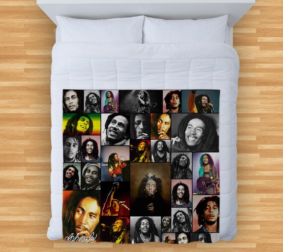 Bob Marley Colourful Montage Design Soft Fleece Blanket Cover Etsy