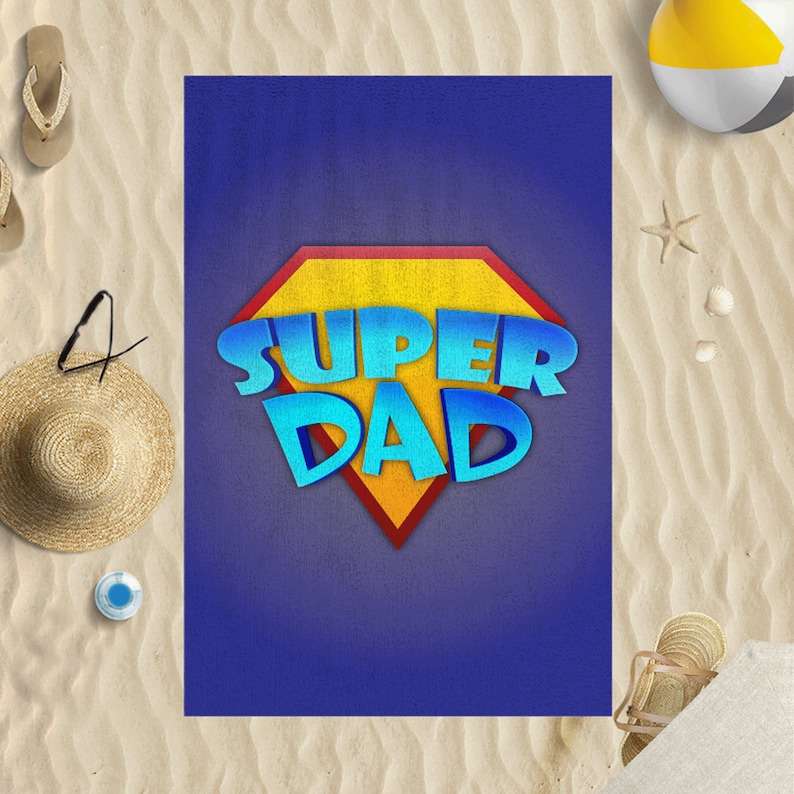 58x39/" Fathers Day Best Dad In The World Red Microfibre Beach Towel Holiday