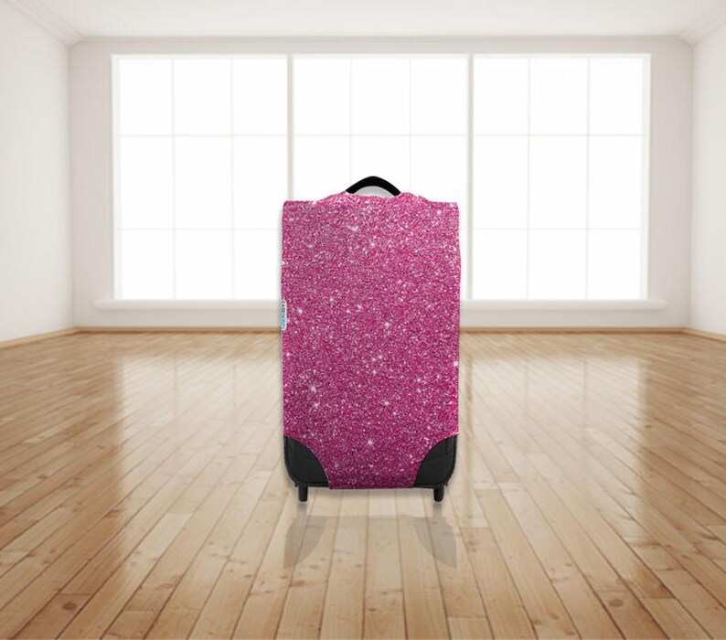 pink sparkle luggage