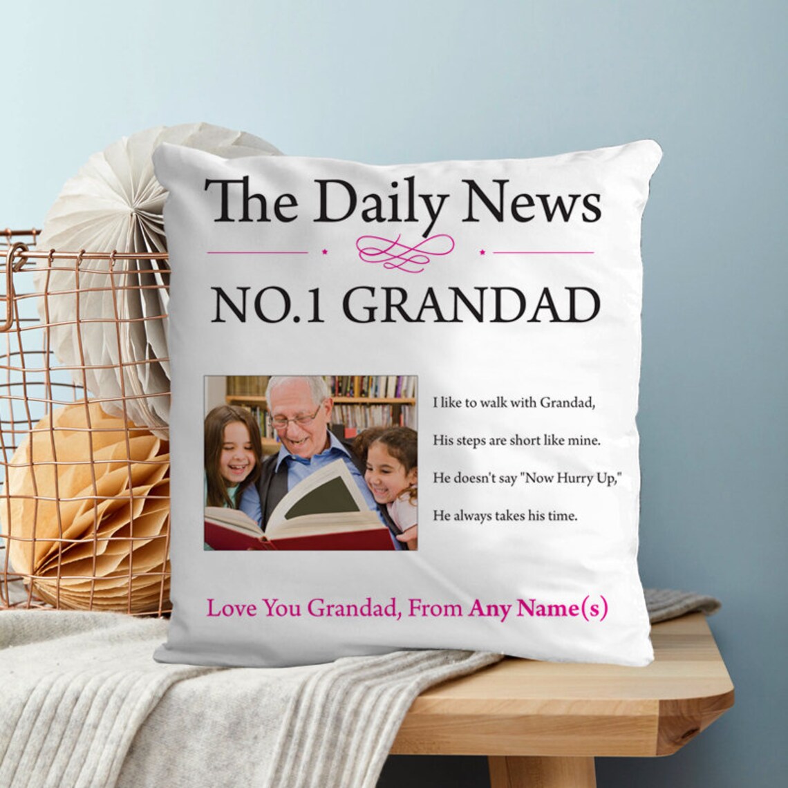 grandad photo cushion