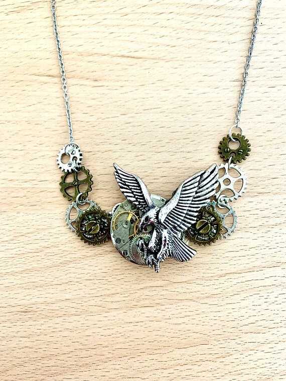 Pendentif Ancien En Argent - Forme Aigle, Bijou Vintage En Bon état