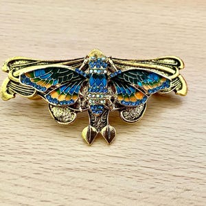 Art Nouveau haarspeldje met geëmailleerde cicade