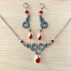 Snake set with crystal drops, together or separately