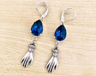 Boucles d'oreilles argent 925 et cristal (couleur au choix)