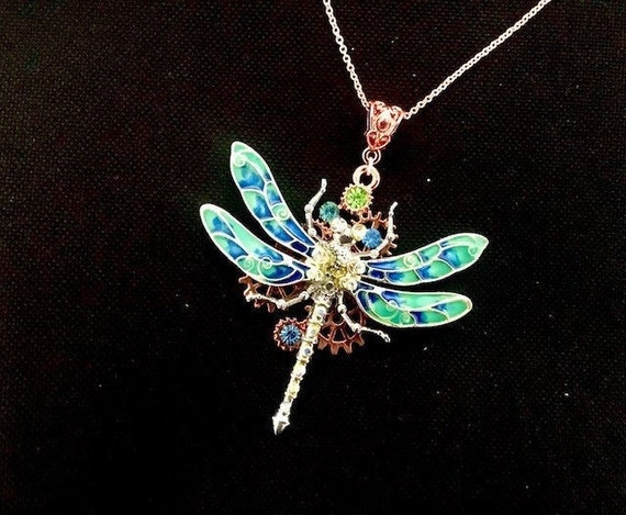 Collier Pendentif Libellule Doré - Chaîne En Acier Inoxydable Avec Zircon - Haut De Gamme