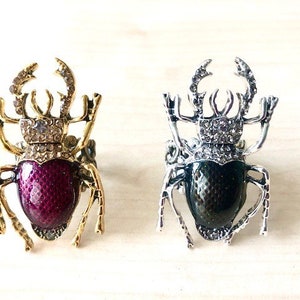 original Beetle ring, insect ring, silver or gold