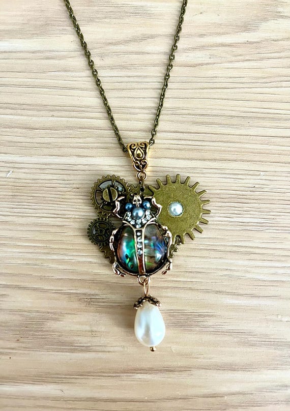Collier Sautoir Ancien Vintage - Modèle Scarabées, Femme - Occasion
