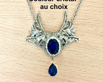 10 colors! Art nouveau necklace with Swarovski crystal, available in 10 colors