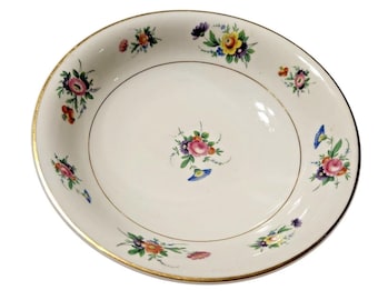 Syracuse China Old Ivory Floral Vegetable  Bowl  Gold Trim Made in USA