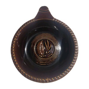 Red Wing E.S. USA Raised Fern Leaf, Set of 5 Pottery Bowls Vintage Brown