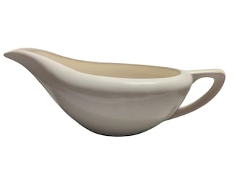 Knowles Gravy Boat Cream White Ceramic Mid Century Modern USA 51-9
