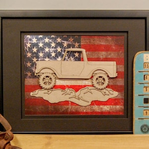 International Harvester Scout, IH, Scout, 80 800, 4x4, Vintage Truck, US Flag, Garage Art, Man Cave, Office Decor, Father&#39;s Day gift