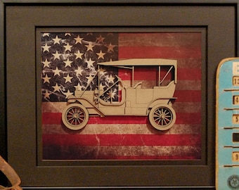 Model T, Tin Lizzie, Vintage Car, Classic Car, Antique Auto, Garage Art, Man Cave, Office Decor, Graduation gift, Father's Day gift