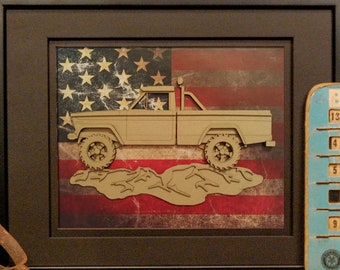 Gladiator J10 J-Series pickup, 4x4, Vintage Truck, Garage Art, Man Cave, Office Decor, Graduation gift, Father's Day gift