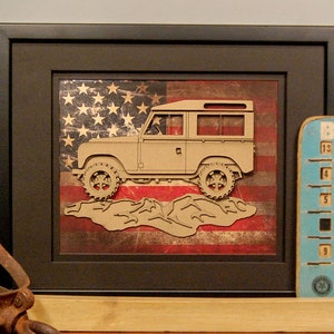 Land Rover, Series 1, Landy, Overland, 4x4, Vintage Truck, Garage Art, Man Cave, Office Decor, Graduation gift, Father's Day gift image 1