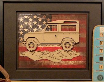 Land Rover, Series 1, Landy, Overland, 4x4, Vintage Truck, Garage Art, Man Cave, Office Decor, Graduation gift, Father's Day gift